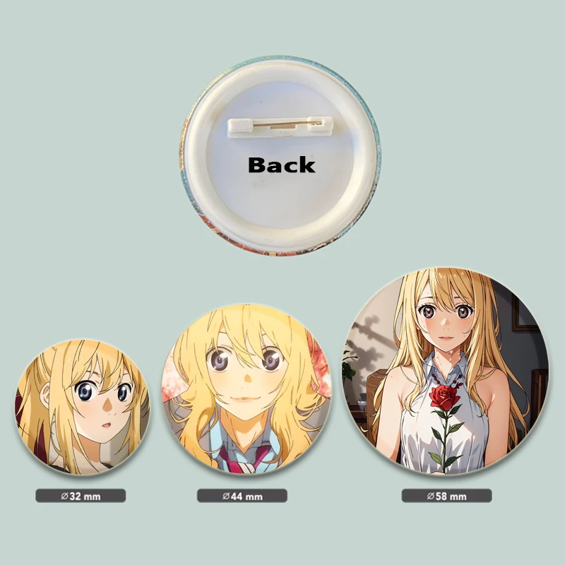 Горячая Распродажа мягкая аниме-булавка на пуговицах 32/44/58 мм круглая брошь Miyazono