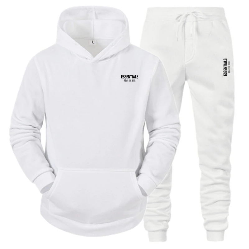 

Embroidered ESSENTIALS Men's Hoodie Casual Sweatshirt Embroidered ESCENTIALS Oversize Fashion Hip Hop Street Set s-3XL