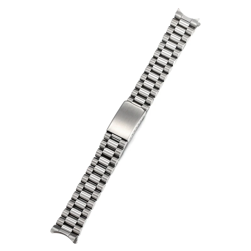 18mm 20mm Brush Polish Solid Stainless Steel President Watch Strap Band Curved End Fit Rolex SKX 05 Watch