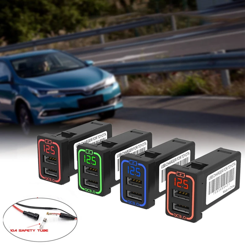 

Автомобильное зарядное устройство с двумя USB-портами и светодиодным дисплеем