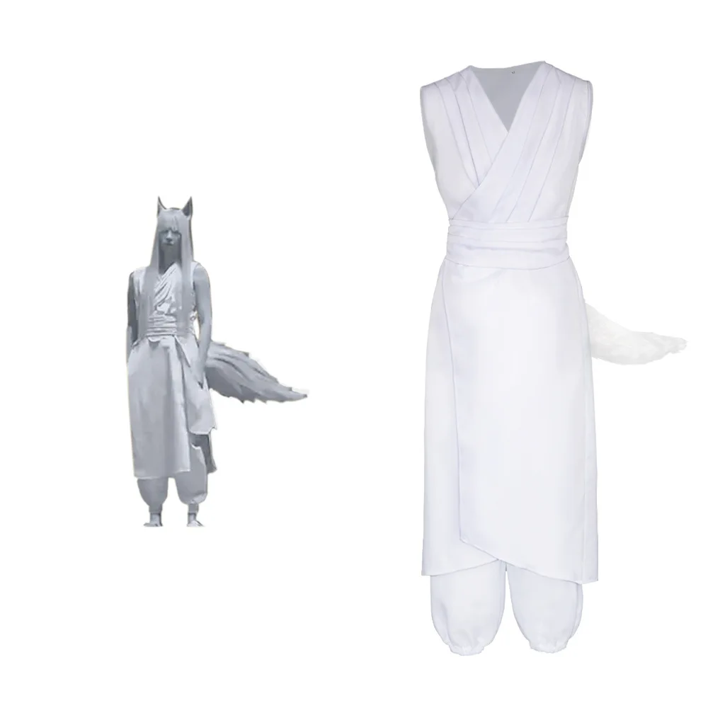 Костюм для косплея с ушами и хвостами аниме Yoko Kurama Shuichi костюм YuYu Hakusho белой лисой