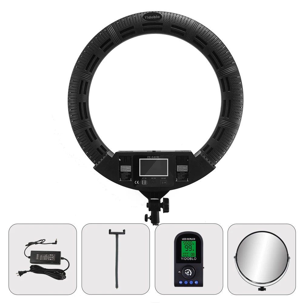 

Yidoblo FE-640II 22inch Ring Light Lamp 100w Cold Light Warm Photography Lighting 3200K-5500K for Photo Studio Video Fill Light