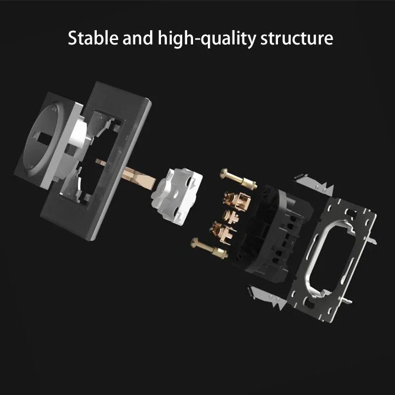 157*86 мм EU металлическая серая серебристая алюминиевая панель двойная Евророзетка