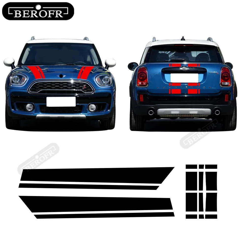 

Car Bonnet Stripes Hood Trunk Engine Cover Rear Kit Vinyl Decal Stickers For Mini Countryman F60 Cooper S One Accessories