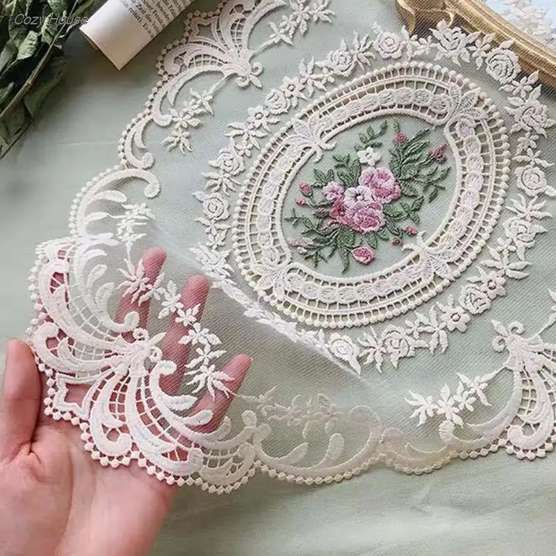 Embroidered Table Cloth Elegant Round Tablecloth Coffee Coas