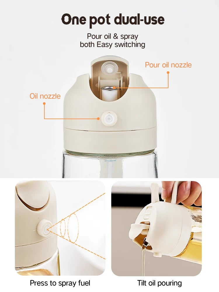 Кухонный и бытовой спрей двойного назначения стеклянный горшок для масла