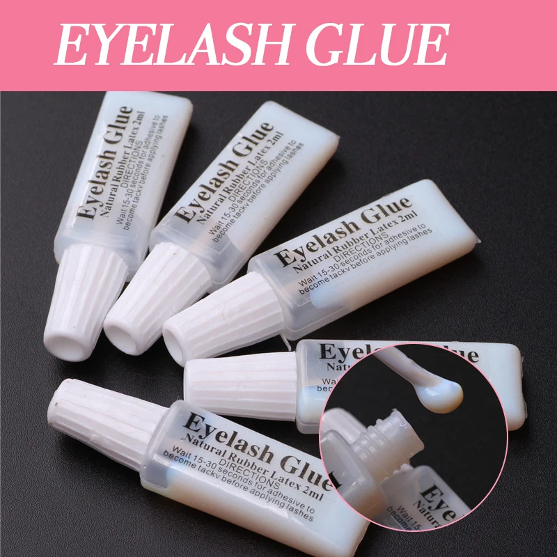 

2ml White False Eyelash Glue Mini Stick Double Eyelid Paste Eyelash Glue Lash Adhesive Gift Flat Tube Plastic Eyelash Glue