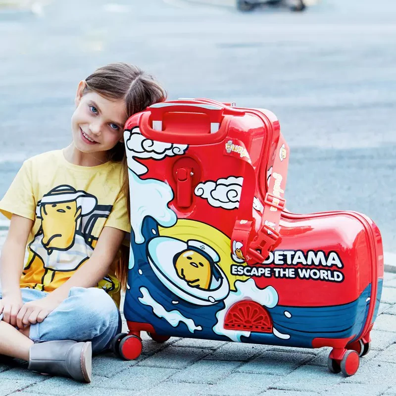 AO WEI LA Duffel Bag for Kids Ride-On Suitcase Carry-On Luggage with Wheels Suitcase Fits to Kids Aged 2-12 Years Old 20 24 Inch