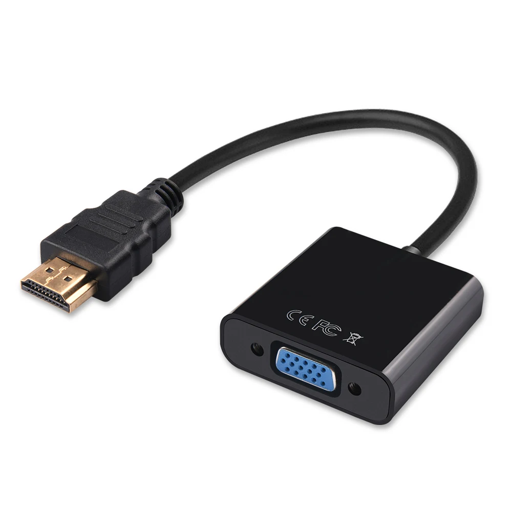 

Преобразователь кабеля HD 1080P HDMI в VGA с аудио источником питания HDMI штекер в VGA гнездо адаптер преобразователь для планшета ноутбука ПК ТВ
