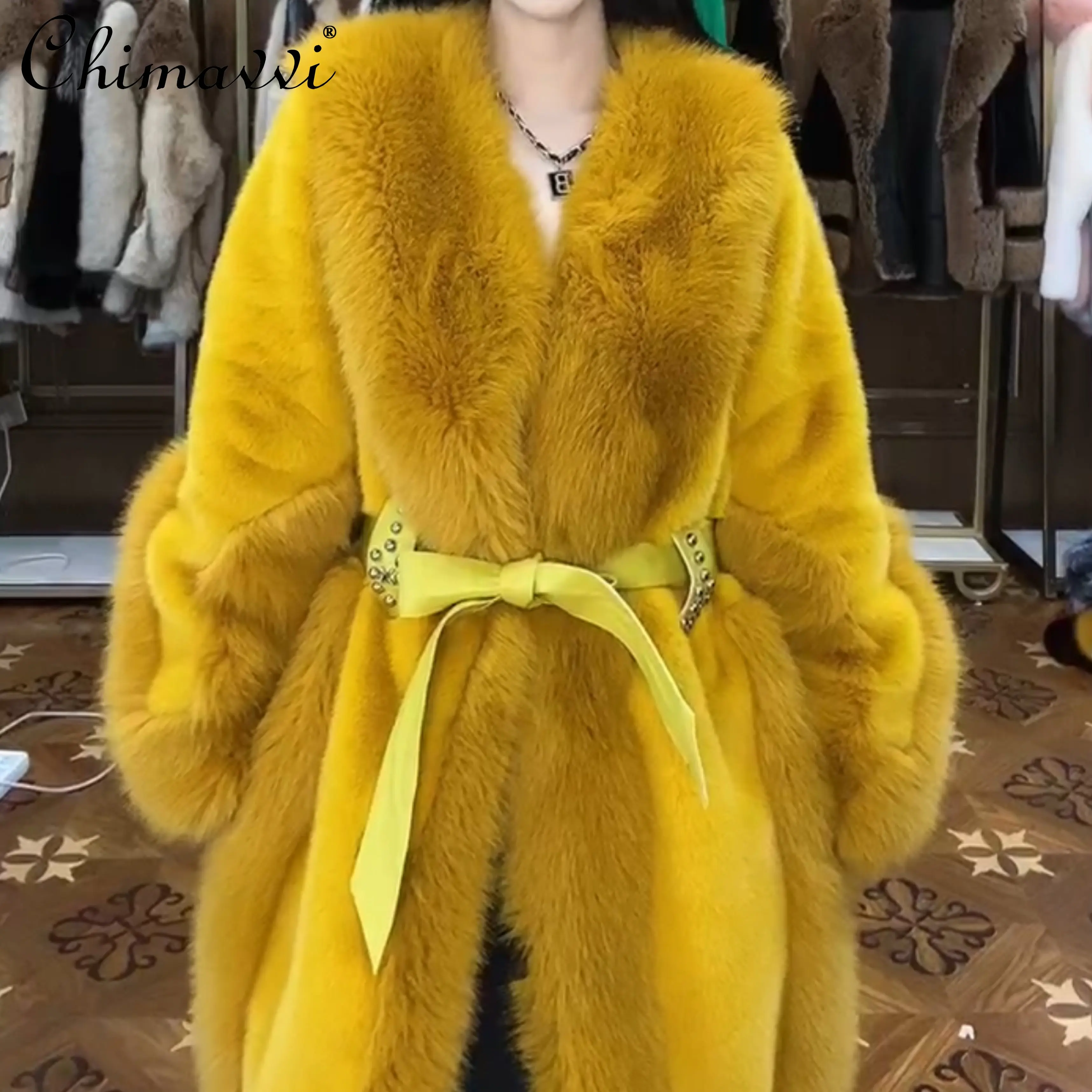 

European Long Sleeve Toka Double Face Wool Leather Warm Fur Coat Women 2022 Winter Fashion Embroidery Sequin Casual Trend Jacket