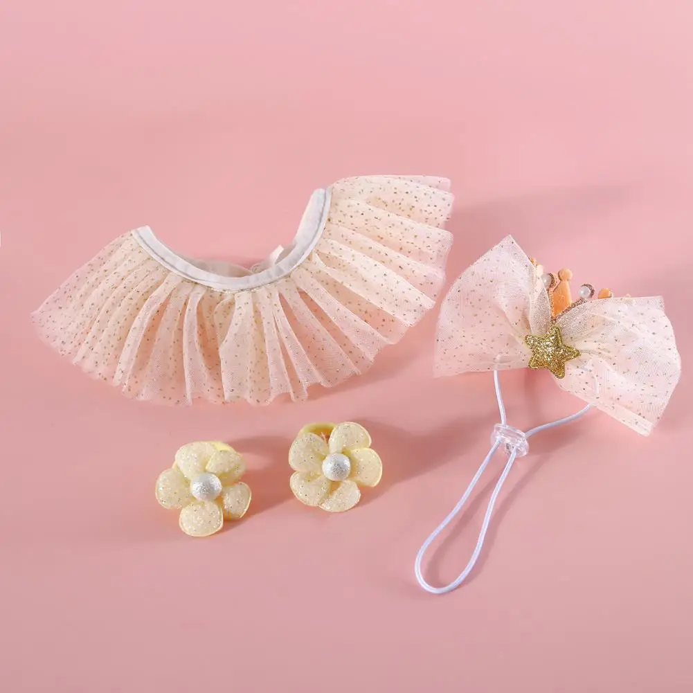 

Non-marking Durable Pet Collar Stylish Cute Pet Birthday Party Accessories for Small to Medium Dogs Adjustable Hat Bib Set