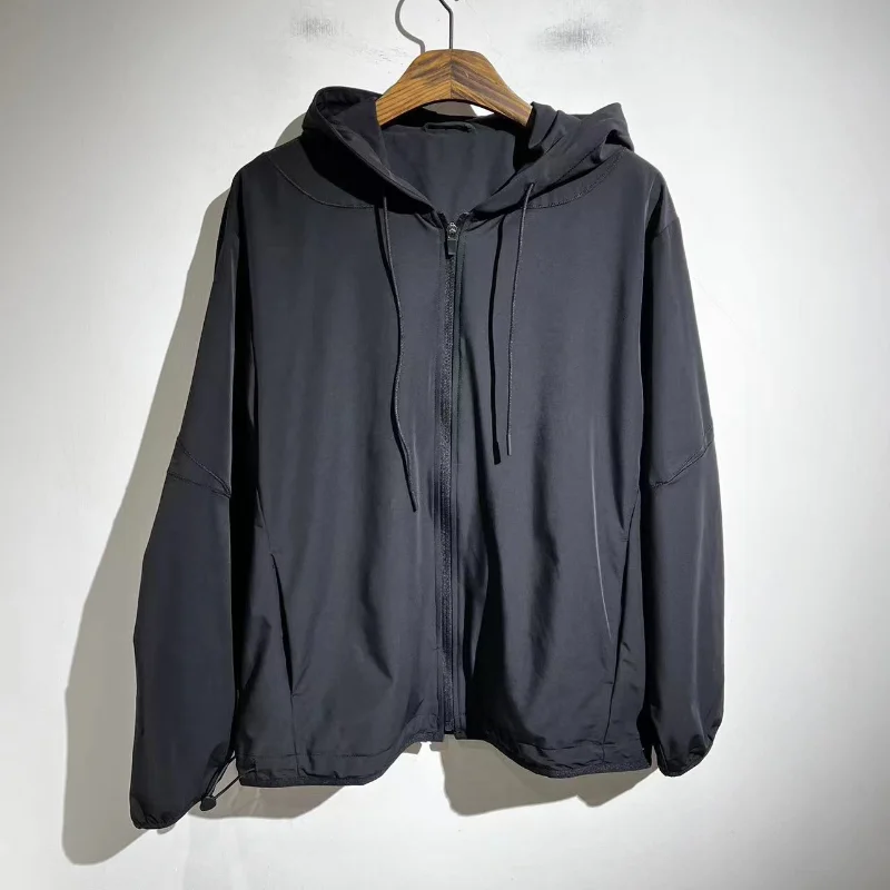 

2023ss B.v Casual Breathable Hooded Sweat Jacket Pleated Design Coat Windbreaker Traf Streetwear Men's Clothing Woman Clothes