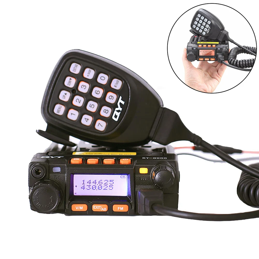 QYT KT-8900 Mobile Radio 25W Dual Band Two-Way Radio Mini Car Radio Mobile Transceiver VHF UHF Anytone Base Station