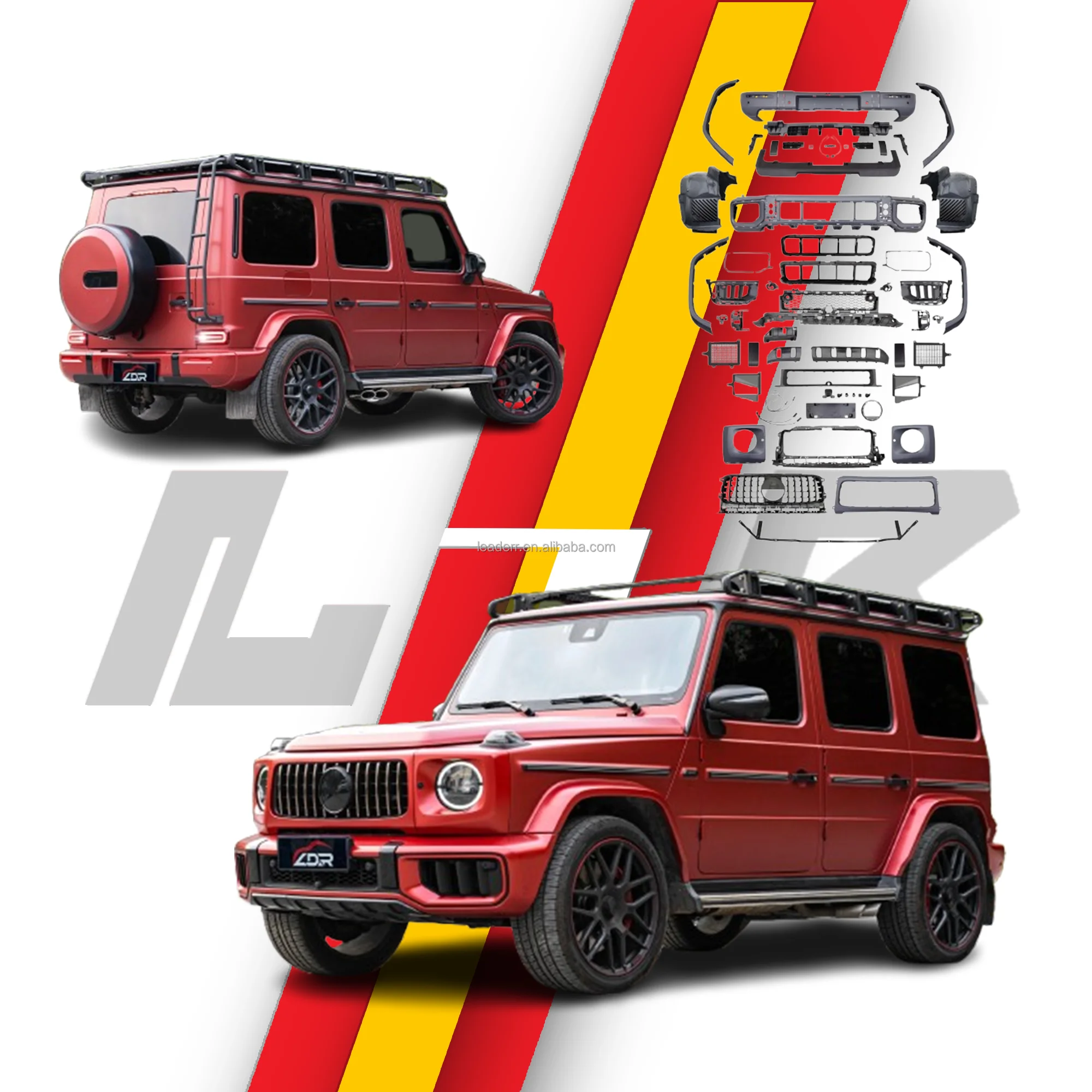Фото Комплект обвеса в стиле G63 для G-Wagon W464 W463a 2018-2024 (обновление до W465 2025) с бампером и решеткой радиатора для G-Class G350 G500 G550 №1