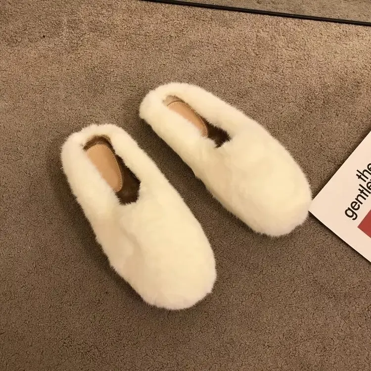 

Новинка, женские модные тапочки без шнуровки, удобные женские удобные плюшевые шлепанцы без шнуровки на плоской подошве, женская домашняя обувь для осени