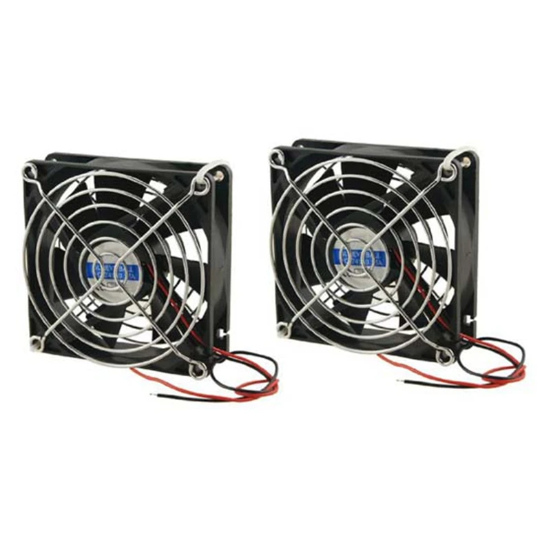 

2X Black Plastic Housing DC 24V CPU Cooling Fan W Metal Finger Guards