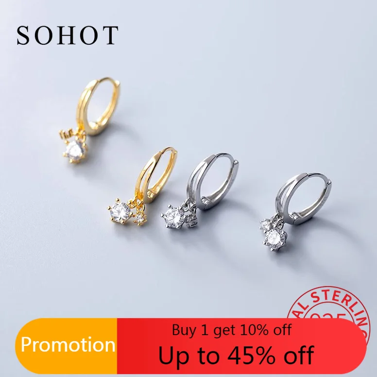 

Женские серьги-кольца из серебра 925 пробы, с фианитом