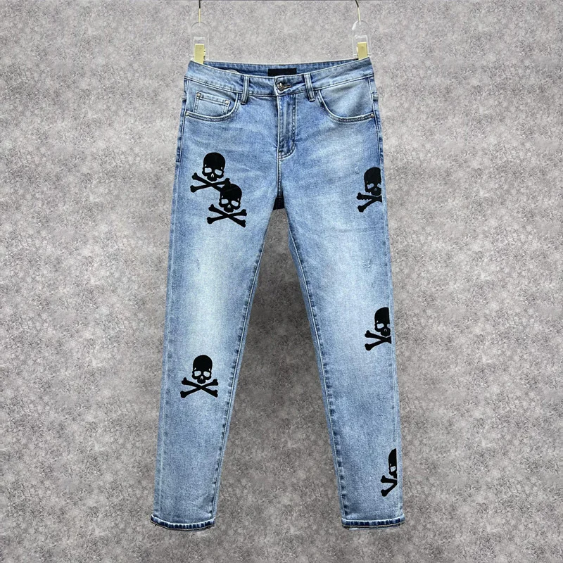 2023 New Classical High MMJ Mastermind Skull Bone Luxurious Embroidered jeans Cotton Denim Pants comfort casual jeans 29-38 BG28