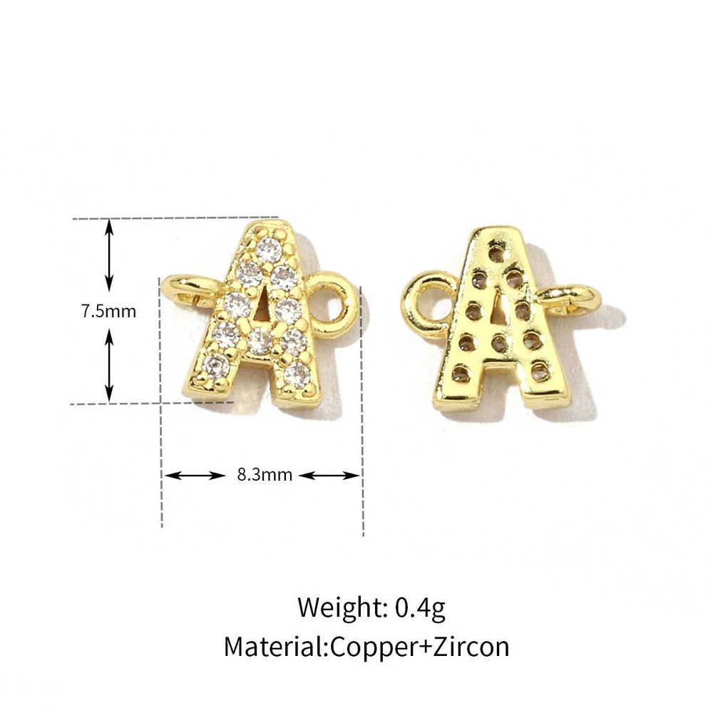 BenS латунь кубический цирконий 26 букв подвески разъемы для DIY аксессуары