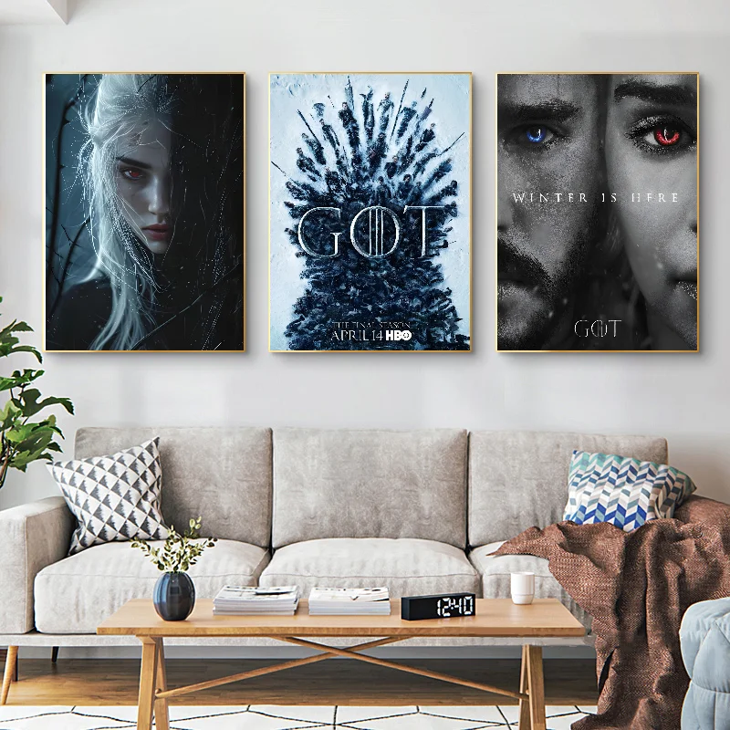 Sexy Girl TV Show G-game-of-Thrones Poster Self-adhesive Art Waterproof Paper Sticker Coffee House Bar Room Wall Decor