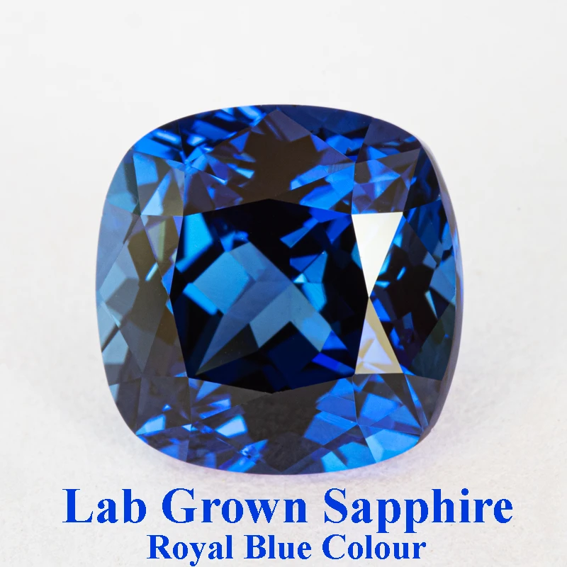 В лаборатории выращенные сапфировые квадратные подушки королевского синего