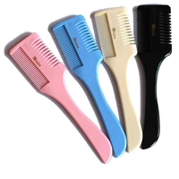 1 pcs hair cutting combs razor comb with blade comb hair razor cutting thinning styling tool hair brush barber accessories