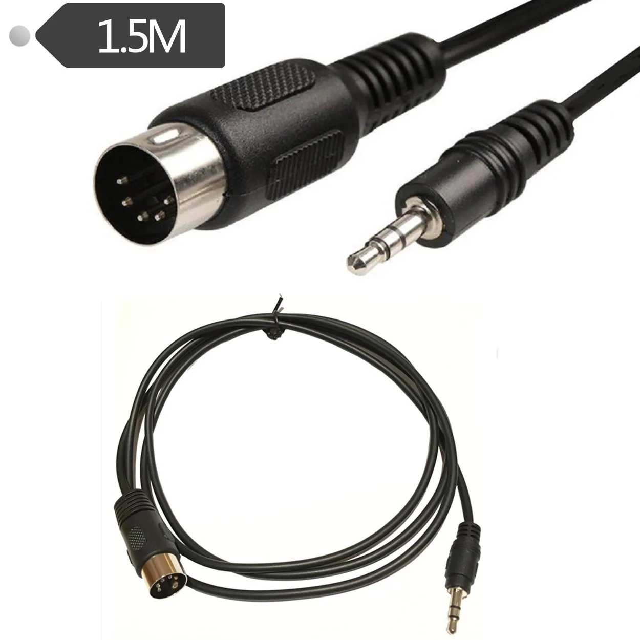 

5 Pin Din Plug To 3.5mm Stereo Jack Plug Audio Cable 0.5M 1.5m 3M