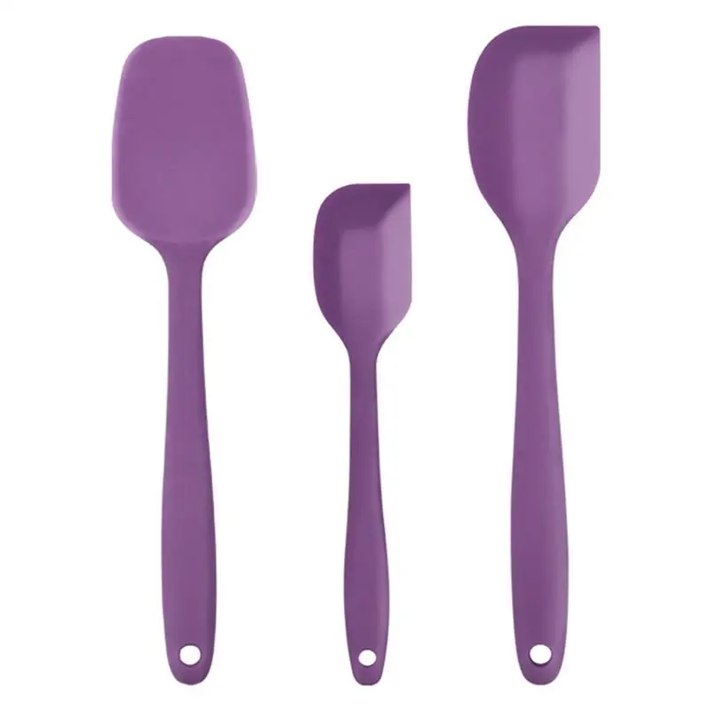 

3Pcs Silicone Spatulas Set Heat-Resistant Non Stick Cream Cake Scrapers Kitchen Baking Tableware for making the cookies cake