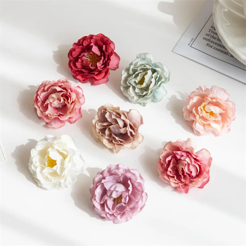 

20PCs Rose Artificial Flowers Silk Fake Flowers For Home Room Valentines Day Wedding Party Decorations DIY Crafts Accessories