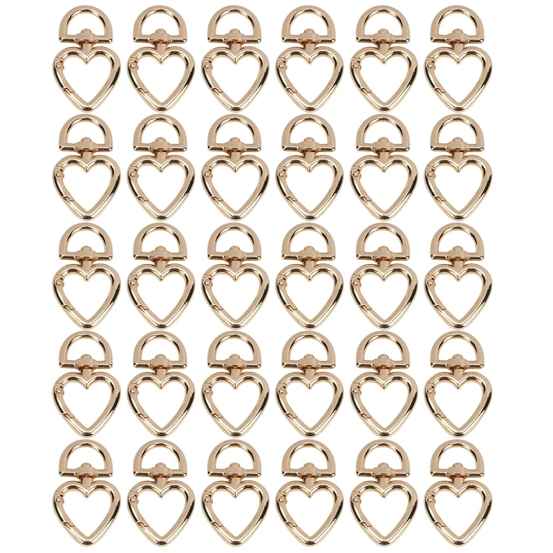 

30 Pcs Heart Metal Buckles Clips for Bag, Dog, Collar, Handbag Strap