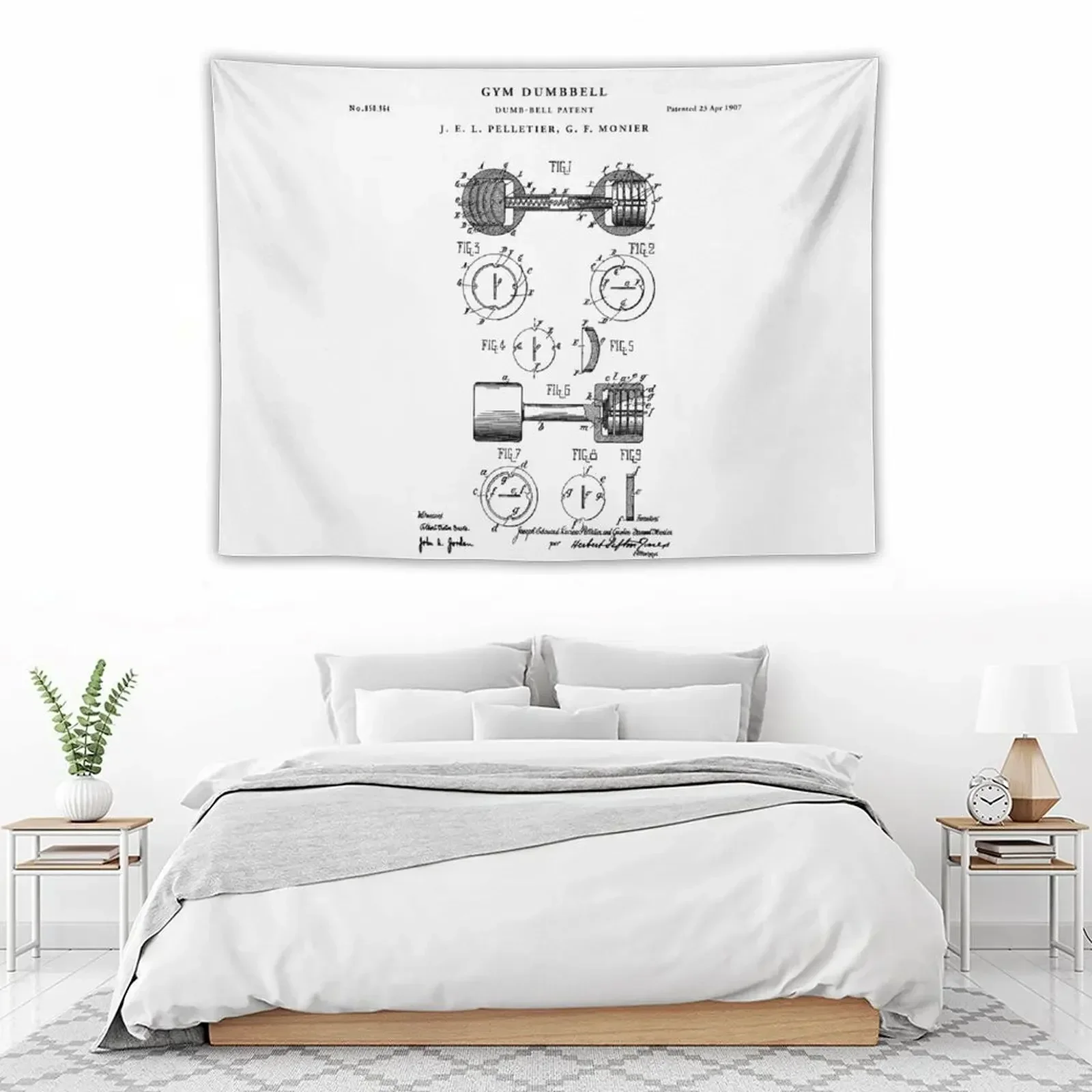 Патентный гобелен для спортзала Dubbell украшения комнаты эстетический дома