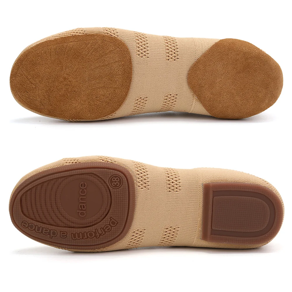 HROYL Ballroom Jazz Practice Dance Shoes Low Heel For Kids Soft Sole Black Tan Children Size Salsa Dancing Flat Sneaker Shoes