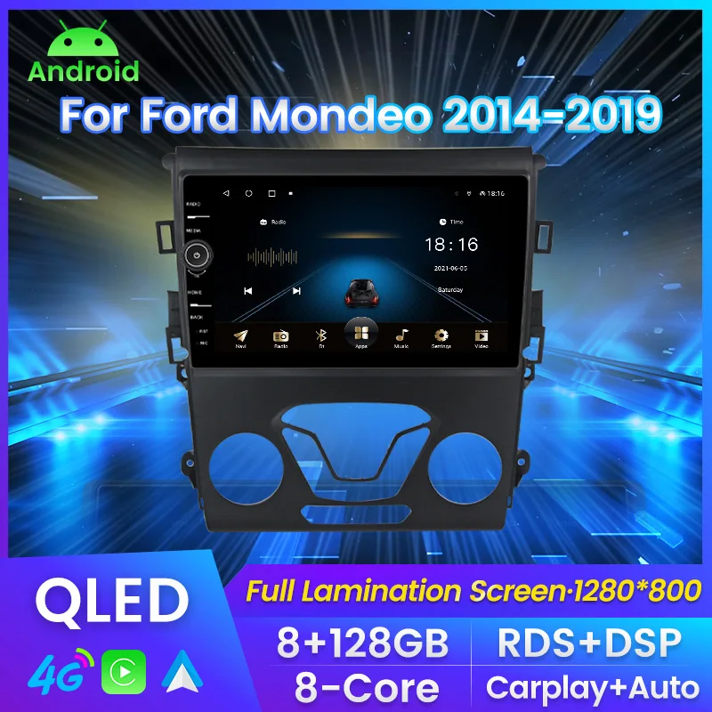 

MLOVELIN RDS DSP QLED экран 8G 128G Android 11 для Ford Mondeo 2014-2019 Автомагнитола видеоплеер GPS 4G LTE Wi-Fi Carplay авто