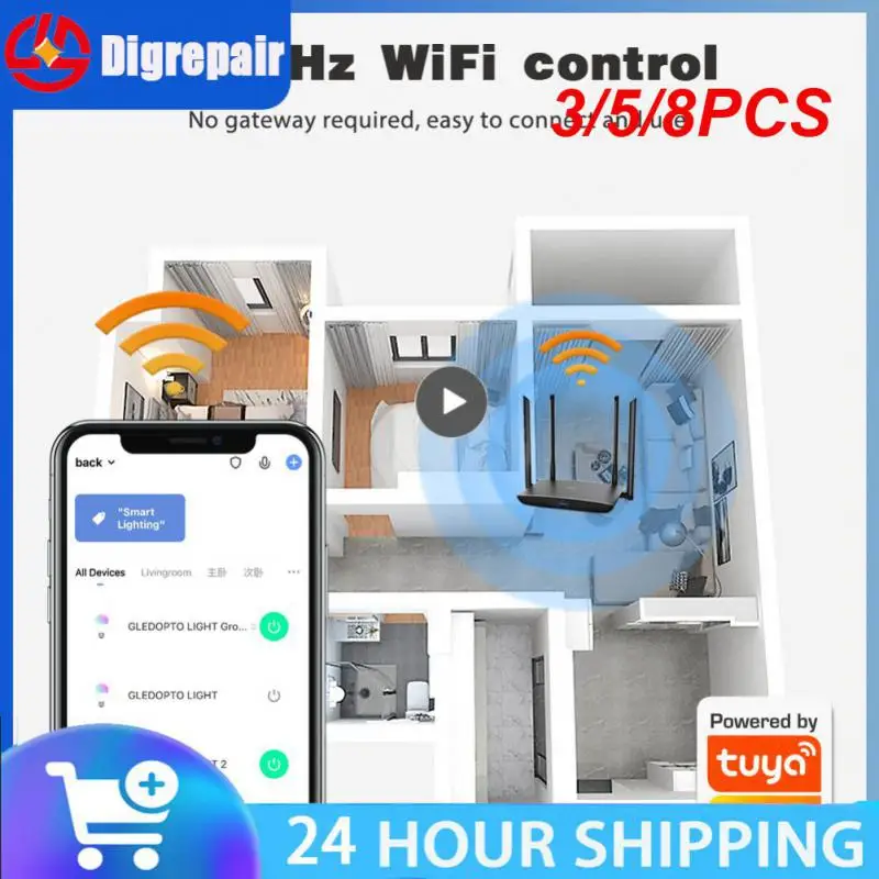 

3/5/8PCS Voice Control Wifi Rf Wireless Dimmer Controller Ww Cw Cct Remote Switch Led Controller 12v 24v 36v Led Dimmer