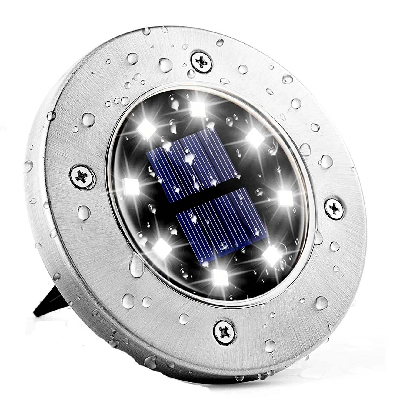 

Solar Ground Lights 8 LED Solar Garden Lights Outdoor Waterproof Garden Waterproof Bright Lights for Lawn Pathway Yard Driveway