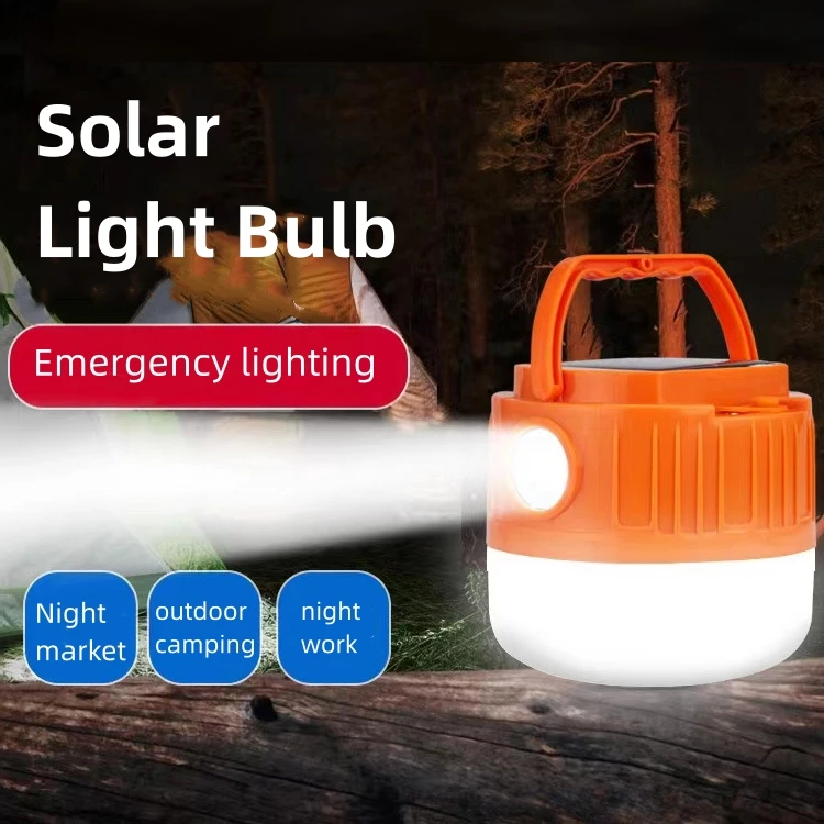 

Solar Rechargeable Lights Outdoor Camping Tent Lamps Super Bright LED Emergency Lighting Bulbs Flashlight Searchlight