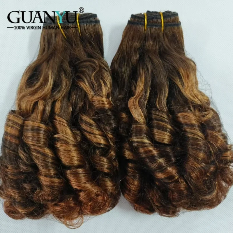 Фото Наборы бразильских натуральных волос Funmi Honey Blonde P4/30, 3/4 пучка, 100 г, для наращивания и плетения №4