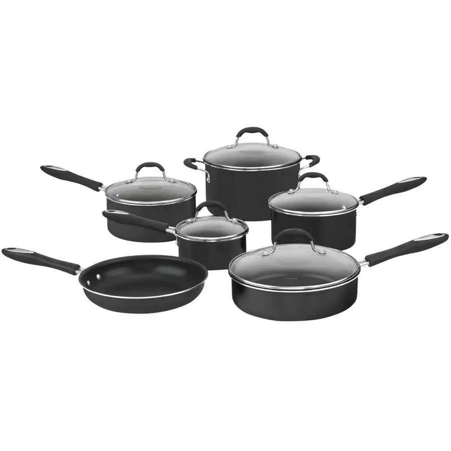 

Advantage Non-Stick Hard Aluminum 11-Piece Cookware Set, Black