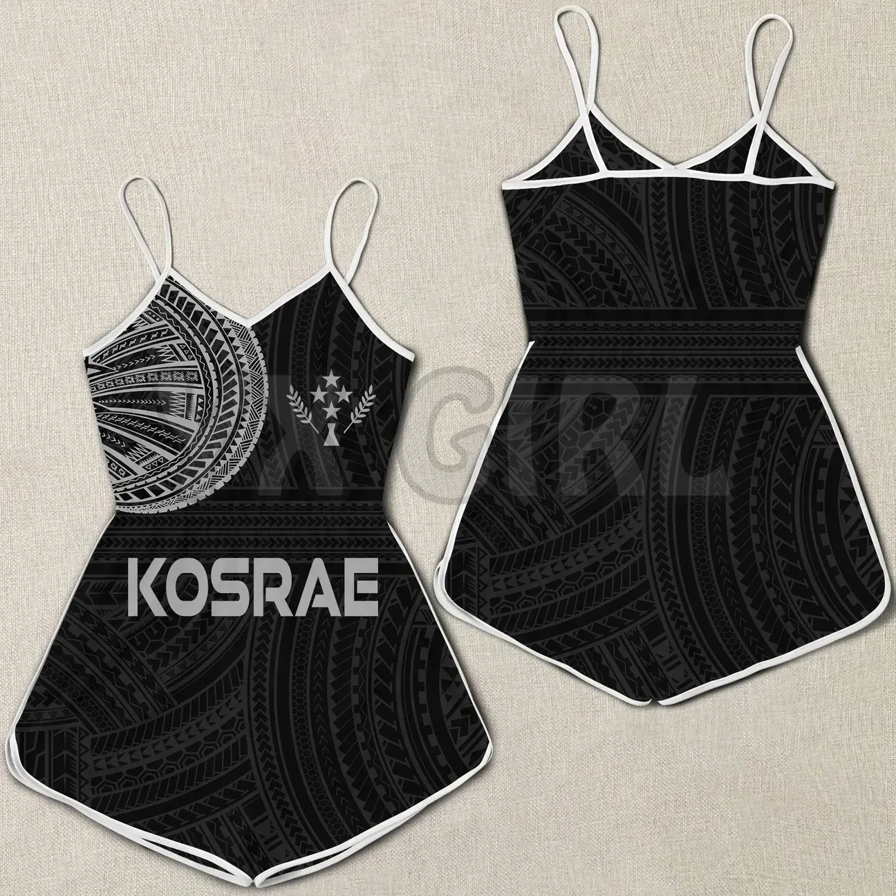 YX GIRL Kosrae Women Rompers Polynesian Tattoo  3D All Over Printed Rompers Summer Women's Bohemia Clothes