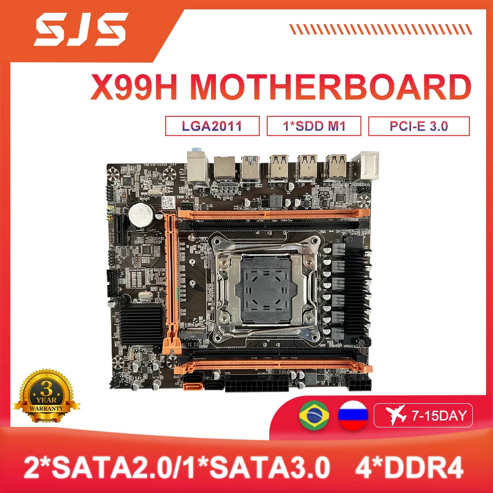 

SJS X99 Motherboard LGA 2011-3 Micro-ATX placa mãe Support Intel Xeon E5 2640 2666 v3/v4 CPU Processor DDR4 ECC RAM SATA3.0