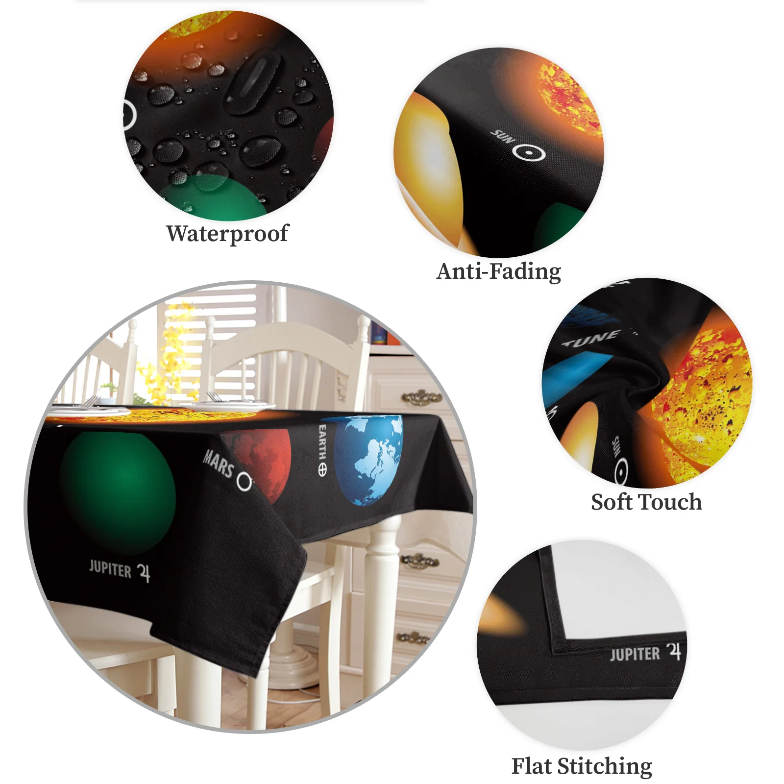 Planetary System Tablecloth Waterproof Dining Table Wedding Party Rectangular Home Textile Kitchen Decor |