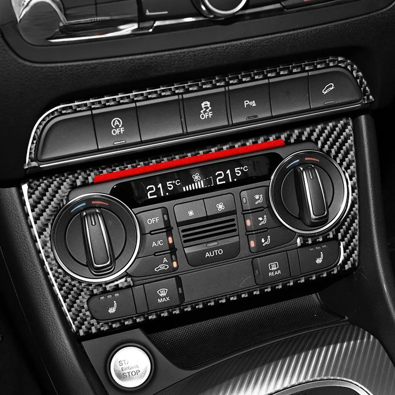 

Auto accessories Interior Carbon Fiber Car sticker Console CD Air Conditioner Knob Frame Strips Cover Trim For Audi Q3 2013-2018