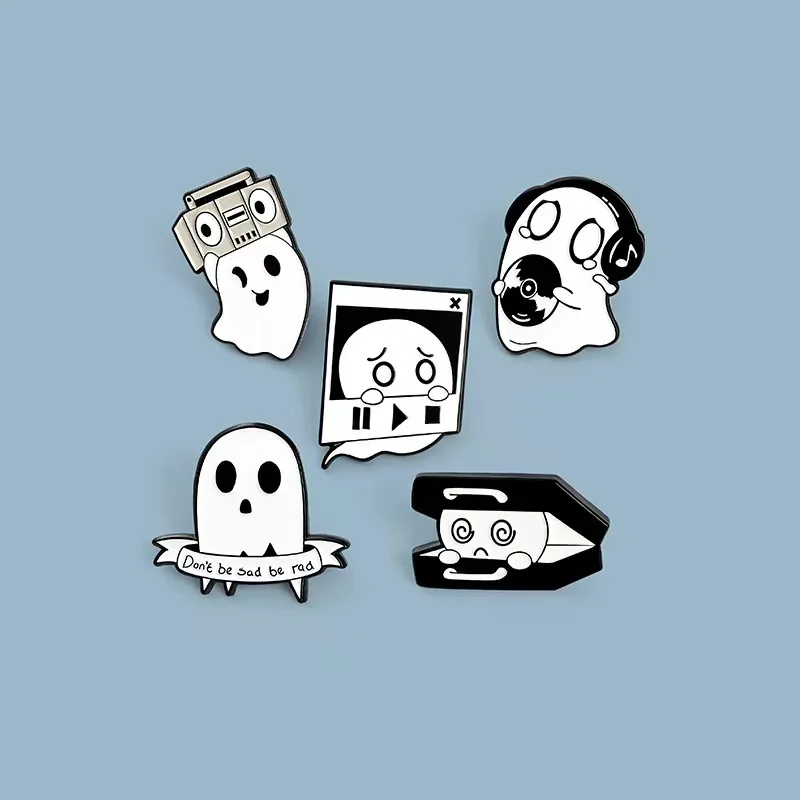 Милые эмалированные заколки Happy Boo на лацкан в стиле панк пение музыка призрачные