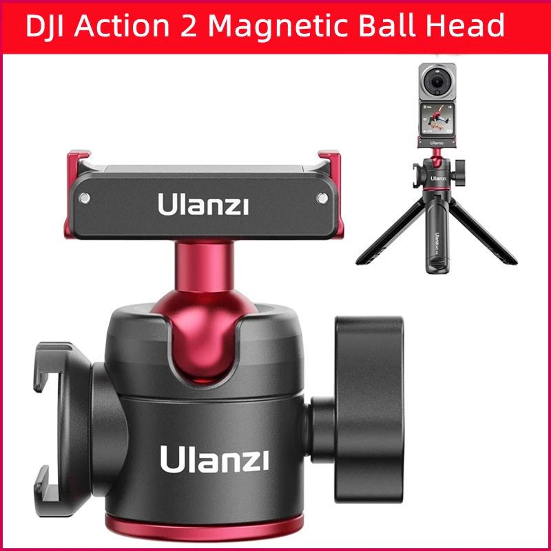

Регулируемая Магнитная шаровая Головка Ulanzi с холодным башмаком для DJI Action 2 магнитные Шаровые Головки аксессуары