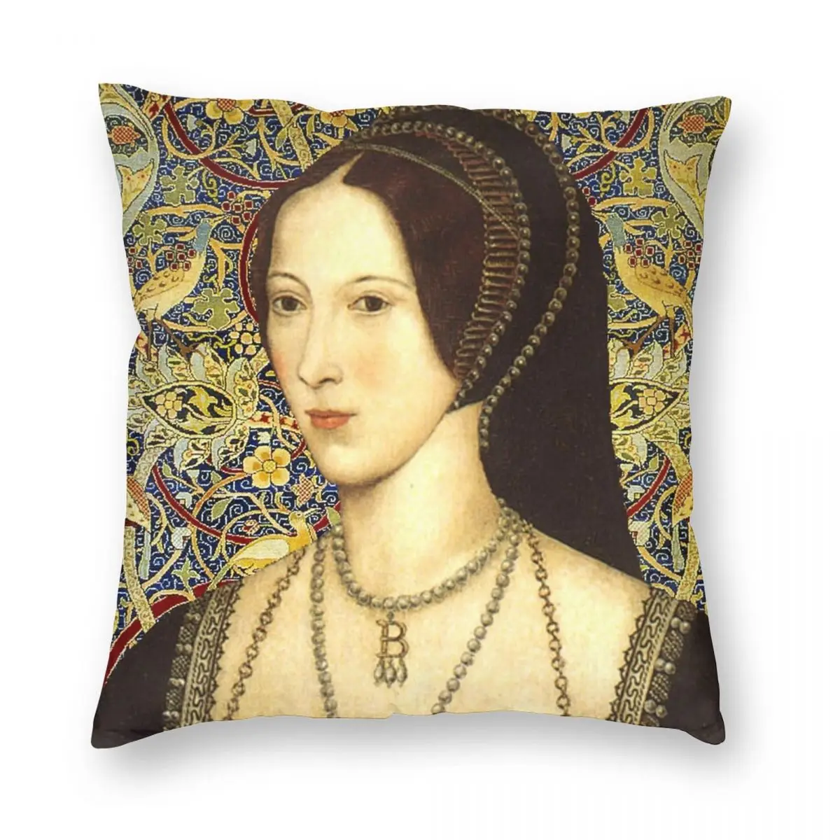 Anne Boleyn королева искусственных предметов полиэстер лен бархат печатный на молнии