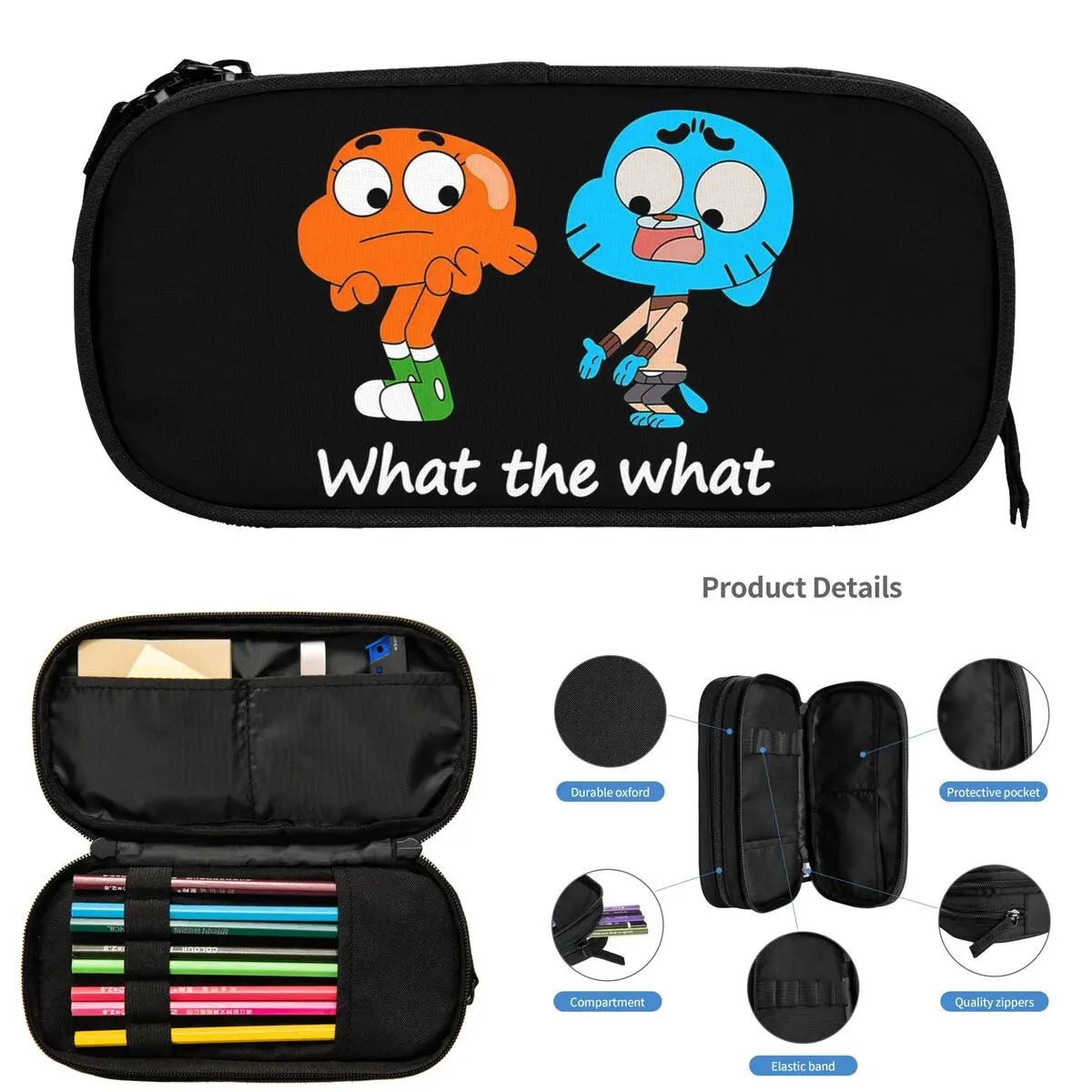 Фото Пеналы для школьников Gumball And Darwin The Amazing World Of Gumball Game, пеналы для ручек, сумки для карандашей, вместительные пеналы-косметички №3