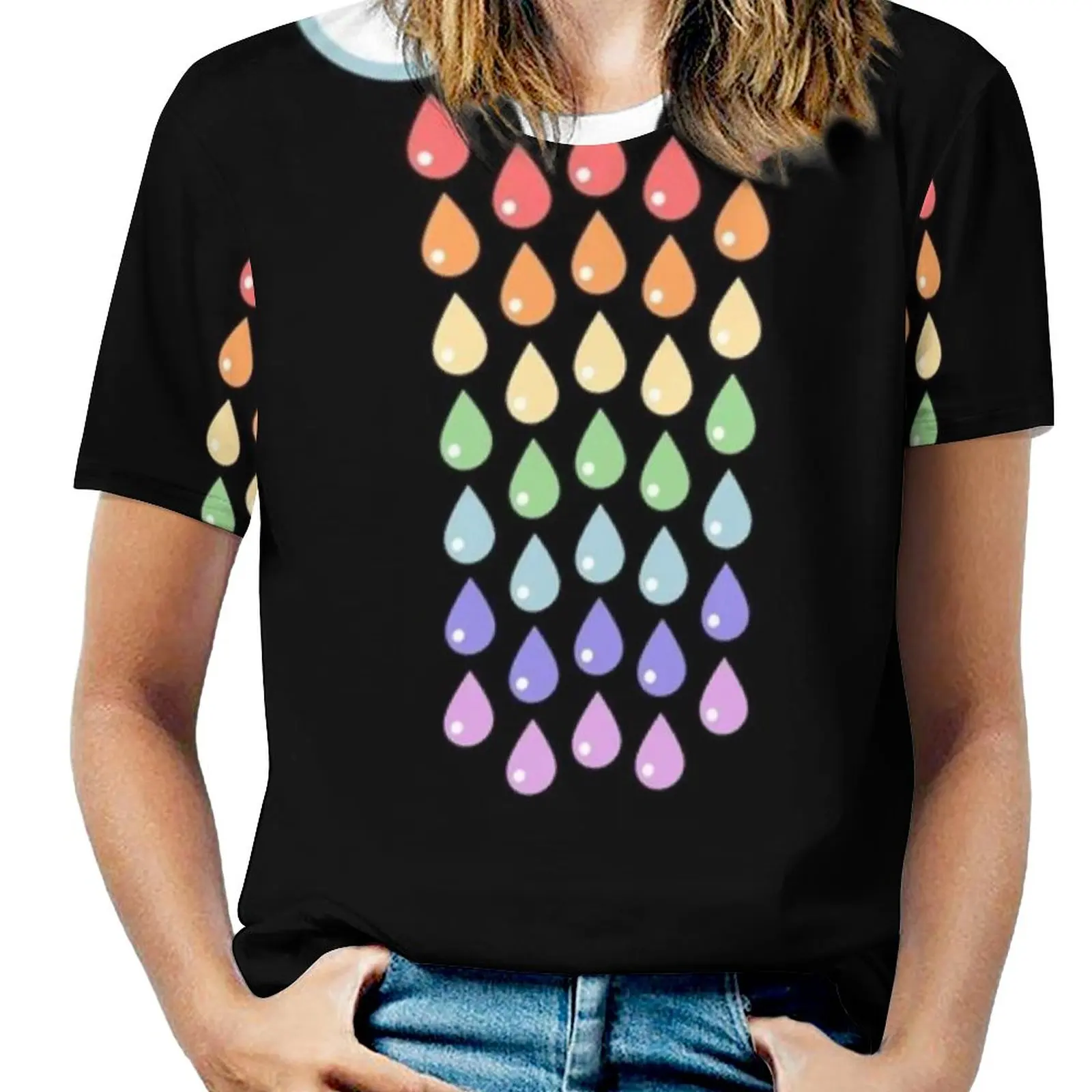 Футболка женская с круглым вырезом милый Повседневный Топ коротким рукавом