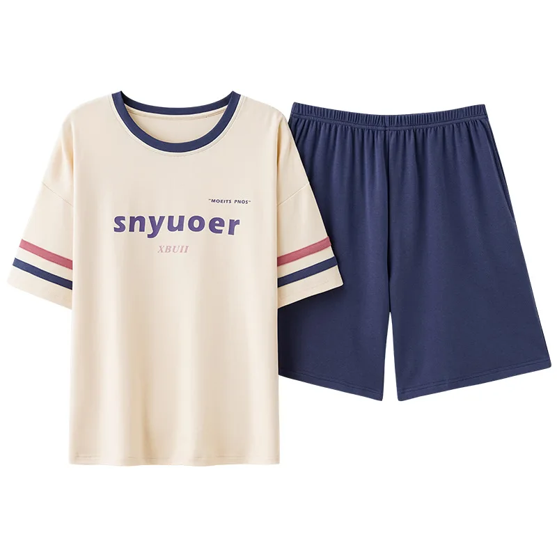 2023 New Pajamas Women's Summer Cotton Cute and Casual Short-sleeved Shorts Student Korean Version of Comfortable Sleepwear Suit