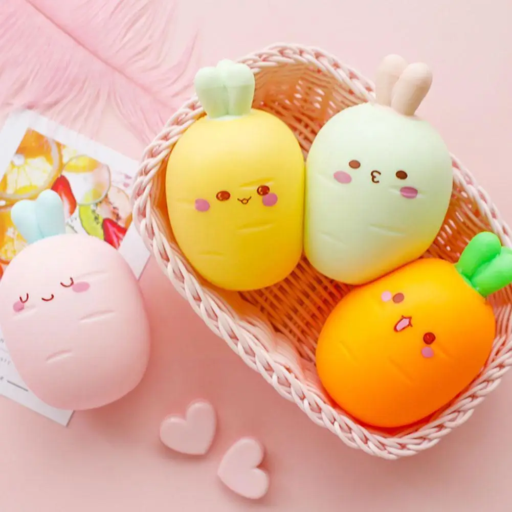 Cute Carrot Shape Decompression Toy Three-dimensional Ball Vegetable Pinch Simulation Stress Squeeze Anti G2y4 | Игрушки и хобби