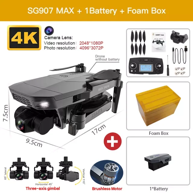 

SG907 MAX Drone 4K Professional 5G WIFI Mini GPS Dron With Camera FPV Visual Obstacle Avoidance Brushless Motor Quadcopter
